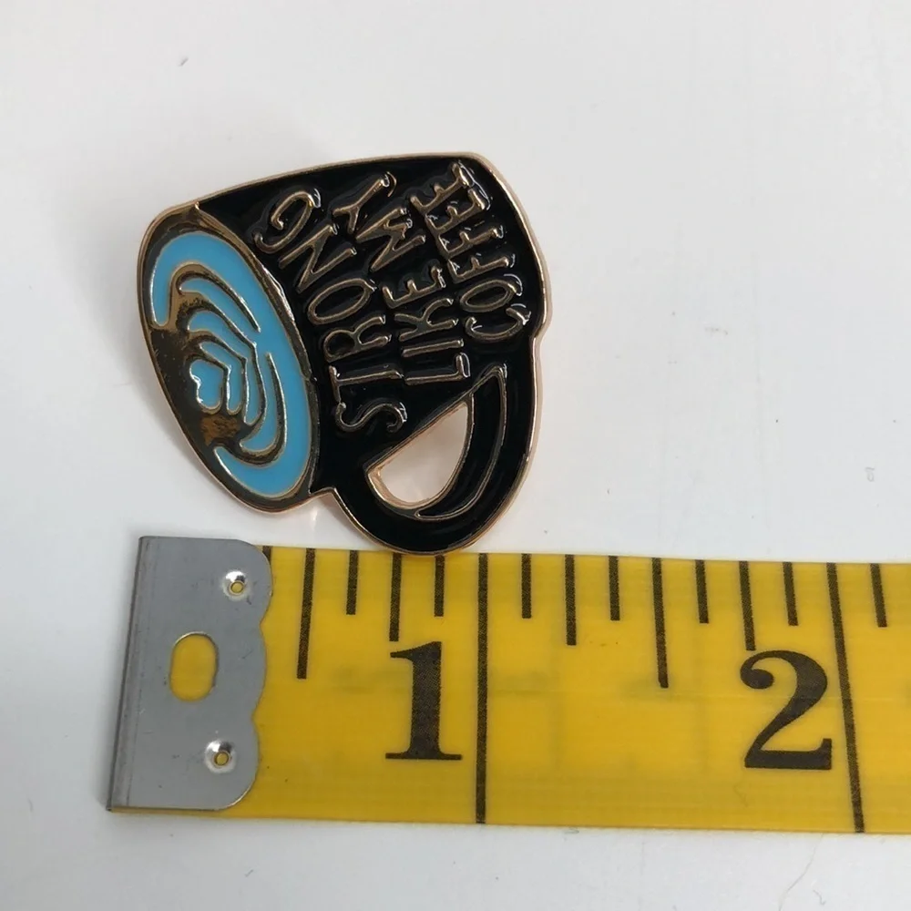 3/$25 Metal Enamel Pin “Strong Like My Coffee” Broach Lapel Pin Unisex